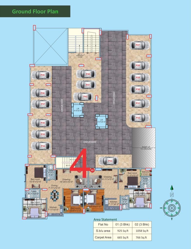 R.R. Beur Mansion, Beur, Patna — plan ground
