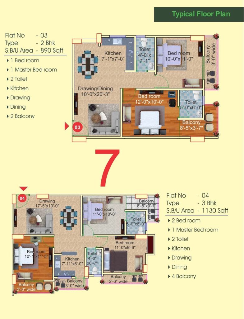 R.R. Beur Mansion, Beur, Patna — unit 03 04